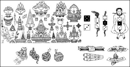 Buddhism, five kinds of Artifact vector