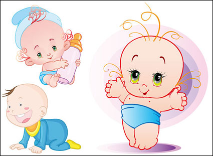 Cute baby Vector material