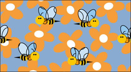 Bee flowers Vector