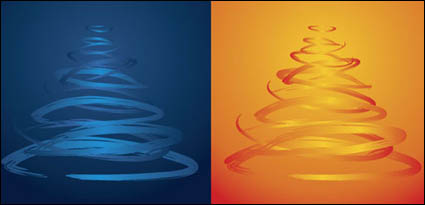 Four-color Christmas tree vector material