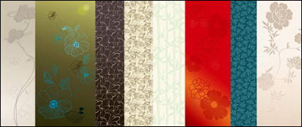 Featured flowers vector background material -2