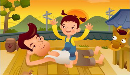 iClickart Cartoon Family illustrator vector material -17