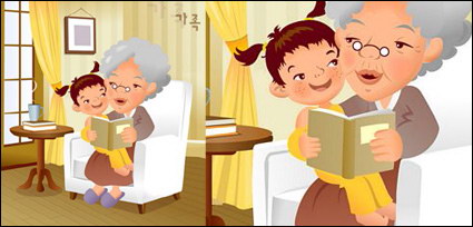 iClickart Cartoon Family illustrator vector material -11