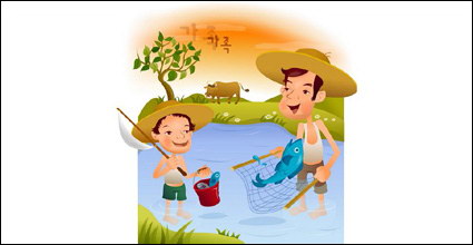 iClickart Cartoon Family illustrator vector material -7