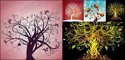 4, Vector theme of the tree material