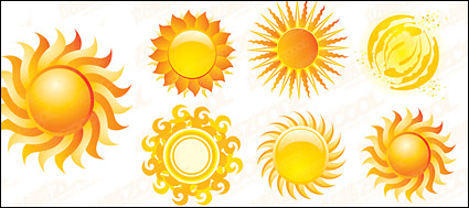 Crystal Sun style icon vector material
