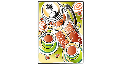 Coffee theme vector illustrations material