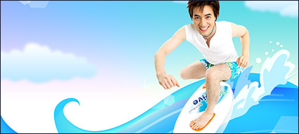 Summer Korean style background material layered psd-6