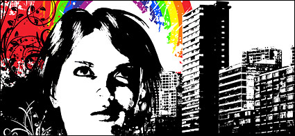 City rainbow patterns  vector