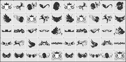 Continental wings and other elements of vector material